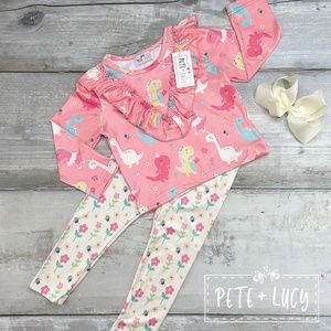 Darling Dino Pete and Lucy pant set 10/12